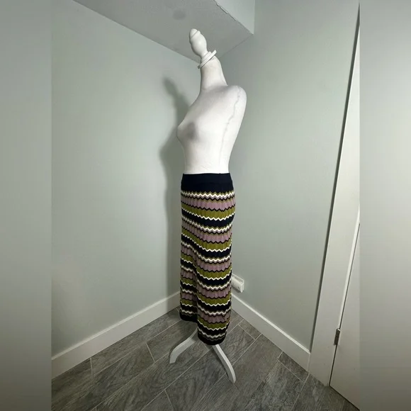 NEW SEZANE Parniane Striped Knit Midi Cotton Skirt  Dress Size Medium - Picture 7 of 15